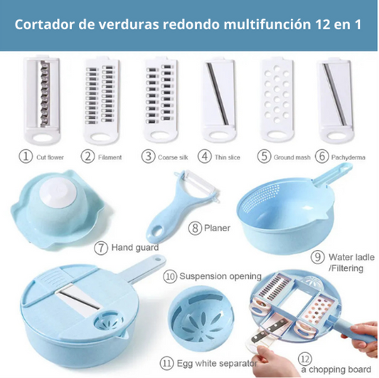 Cortador de Verduras Multifunción: 12 en 1